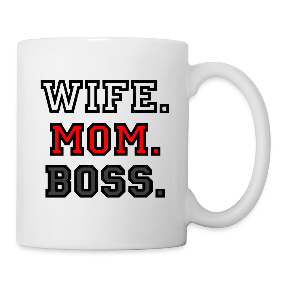 Tasse - Wife. Mom. Boss. - weiß