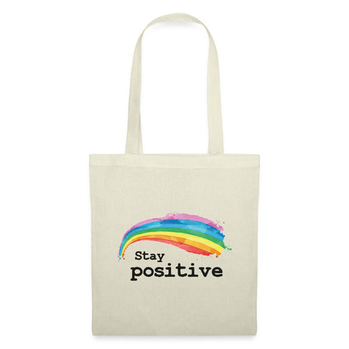Jutebeutel mit Regenbogen Stay positive - Natur