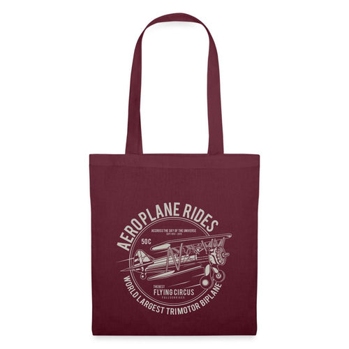 Stoffbeutel Aeroplane Rides Flying Circus - Burgunderrot