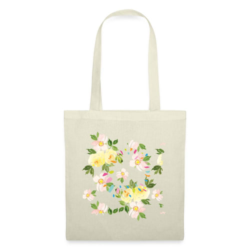 Stoffbeutel mit Blumen - Natur