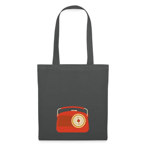 Stoffbeutel mit Vintage Radio - Graphite