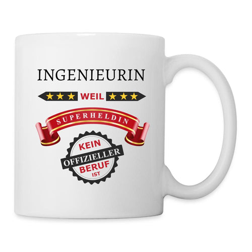 Tasse - Ingenieurin weil Superheldin kein offizieller Beruf ist - weiß