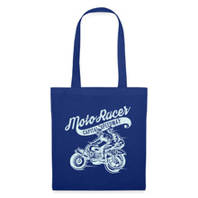 Lade das Bild in den Galerie-Viewer, Vintage Stoffbeutel Moto Racer - Royalblau
