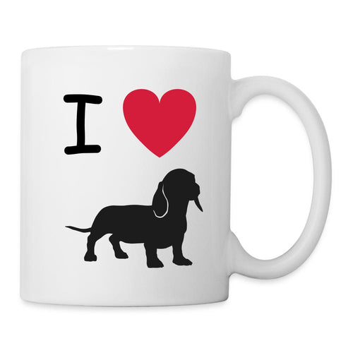 Dackel Tasse - I love Dachshund - white