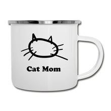 Lade das Bild in den Galerie-Viewer, Emaille-Tasse - Cat Mom - Weiß
