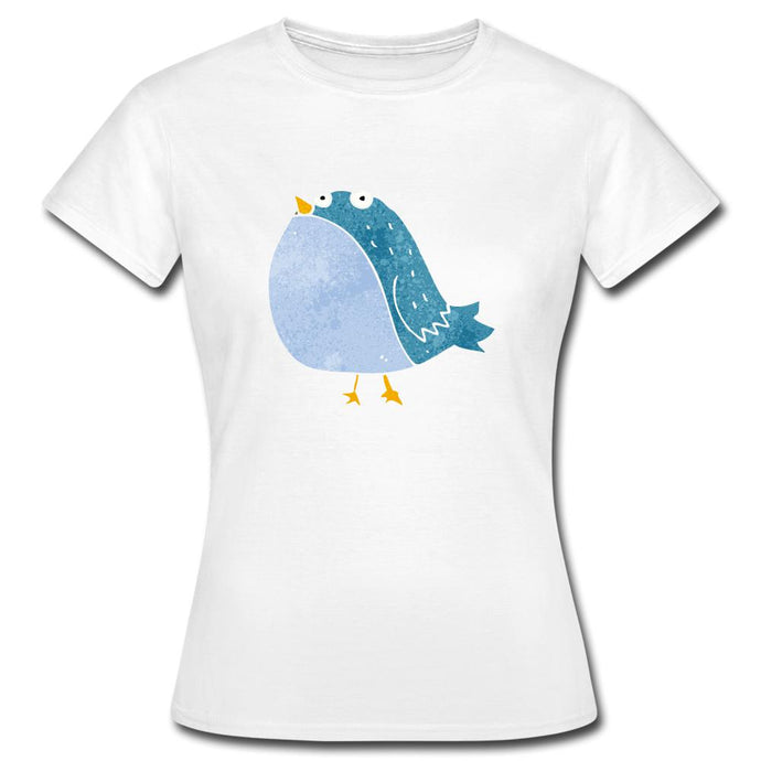 Frauen T-Shirt mit süßem Vogel - Weiß