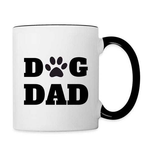 Kaffee-Tasse - DOG DAD - Weiß/Schwarz