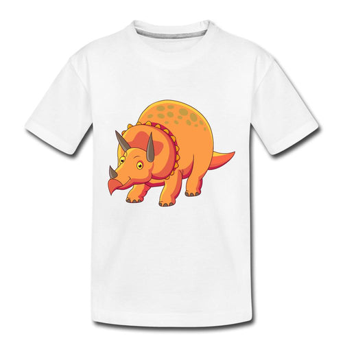 Kinder T-Shirt - Dino Triceratops - Weiß