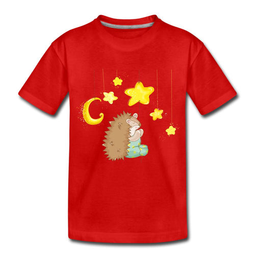 Kinder T-Shirt - Igel mit Sternen - Rot