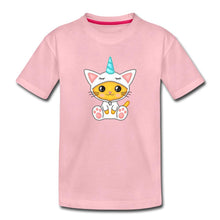 Lade das Bild in den Galerie-Viewer, Kinder T-Shirt - Katze als Einhorn verkleidet - Hellrosa
