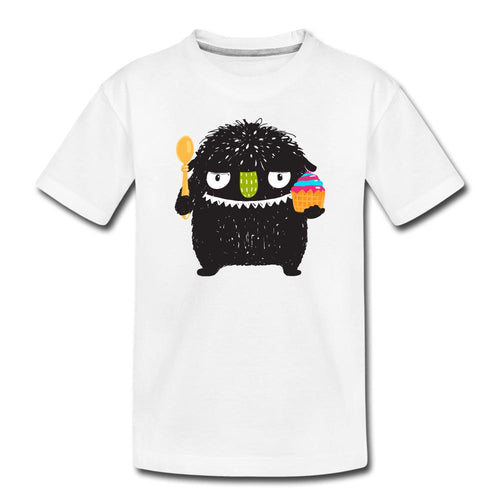 Kinder T-Shirt - Kuchen Monster - Weiß