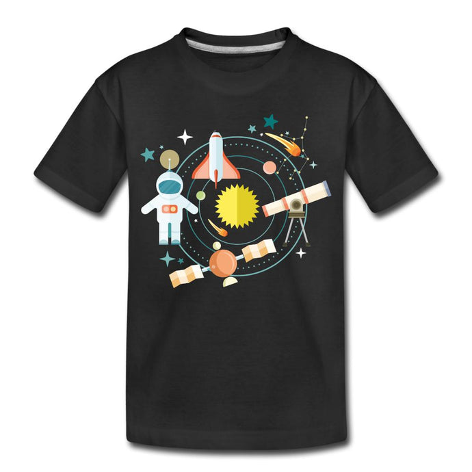 Kinder T-Shirt - Raumfahrt und Weltall - Schwarz