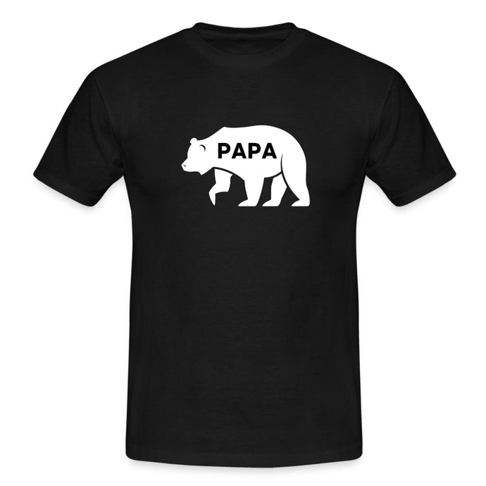 Männer T-Shirt - Papa Bär - Schwarz
