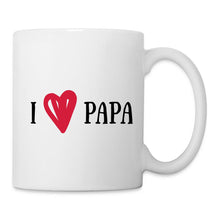 Lade das Bild in den Galerie-Viewer, Papa Tasse weiß - I love Papa mit Herz - Weiß
