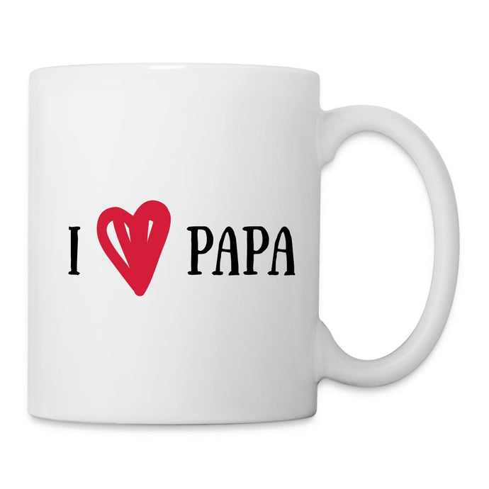 Papa Tasse weiß - I love Papa mit Herz - Weiß
