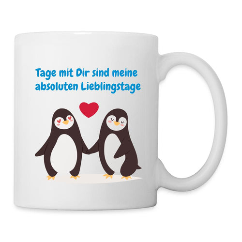 Pinguin Tasse - Tage mit Dir sind meine absoluten Lieblingstage (Herz) - white