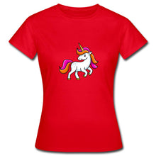 Lade das Bild in den Galerie-Viewer, Frauen T-Shirt - Unicorn - Rot
