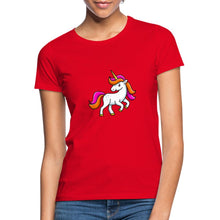 Lade das Bild in den Galerie-Viewer, Frauen T-Shirt - Unicorn - Rot
