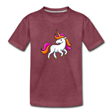 Lade das Bild in den Galerie-Viewer, Kinder T-Shirt - Unicorn - Bordeauxrot meliert
