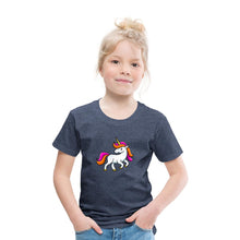 Lade das Bild in den Galerie-Viewer, Kinder T-Shirt - Unicorn - Blau meliert
