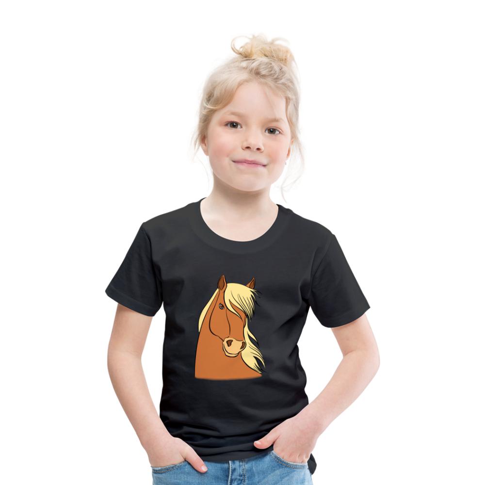 Kinder T-Shirt mit Pferdekopf - Schwarz