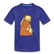 Lade das Bild in den Galerie-Viewer, Kinder T-Shirt mit Pferdekopf - Königsblau
