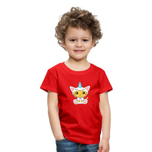 Lade das Bild in den Galerie-Viewer, Kinder T-Shirt - Katze als Einhorn verkleidet - Rot
