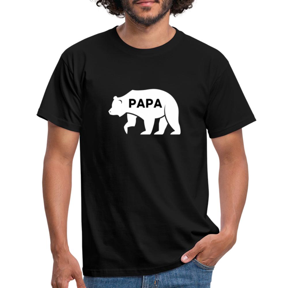 Männer T-Shirt - Papa Bär - Schwarz