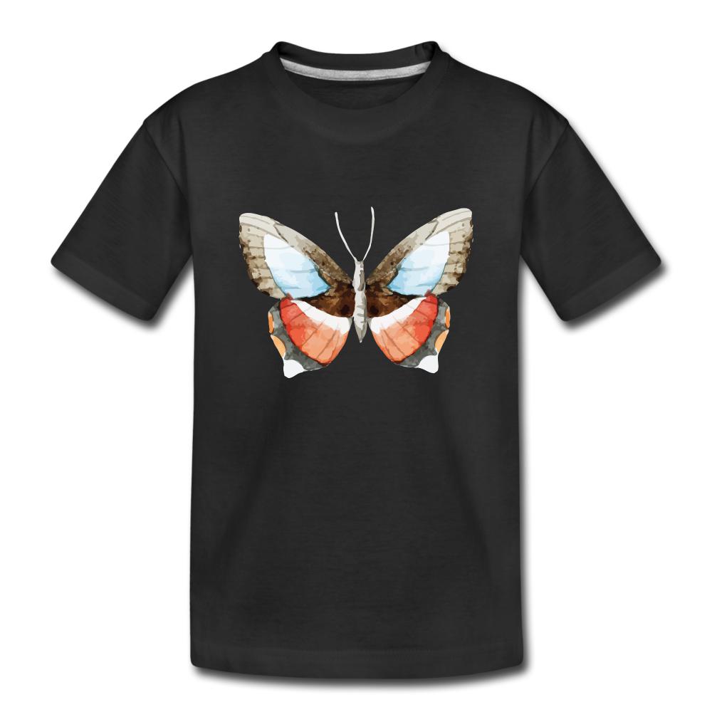Kinder T-Shirt mit Schmetterling - Schwarz
