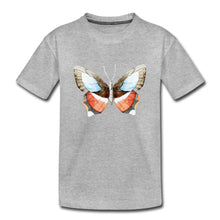 Lade das Bild in den Galerie-Viewer, Kinder T-Shirt mit Schmetterling - Grau meliert

