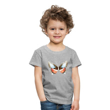 Lade das Bild in den Galerie-Viewer, Kinder T-Shirt mit Schmetterling - Grau meliert
