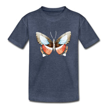 Lade das Bild in den Galerie-Viewer, Kinder T-Shirt mit Schmetterling - Blau meliert
