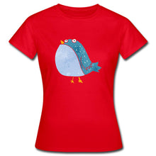 Lade das Bild in den Galerie-Viewer, Frauen T-Shirt mit süßem Vogel - Rot
