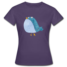 Lade das Bild in den Galerie-Viewer, Frauen T-Shirt mit süßem Vogel - Dunkellila
