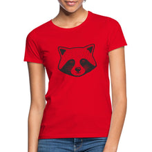 Lade das Bild in den Galerie-Viewer, Frauen T-Shirt mit Waschbär - Rot
