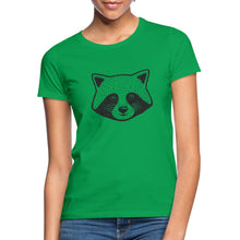 Lade das Bild in den Galerie-Viewer, Frauen T-Shirt mit Waschbär - Kelly Green
