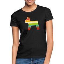Lade das Bild in den Galerie-Viewer, Frauen T-Shirt mit Pferd - Schwarz
