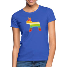 Lade das Bild in den Galerie-Viewer, Frauen T-Shirt mit Pferd - Royalblau
