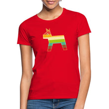 Lade das Bild in den Galerie-Viewer, Frauen T-Shirt mit Pferd - Rot
