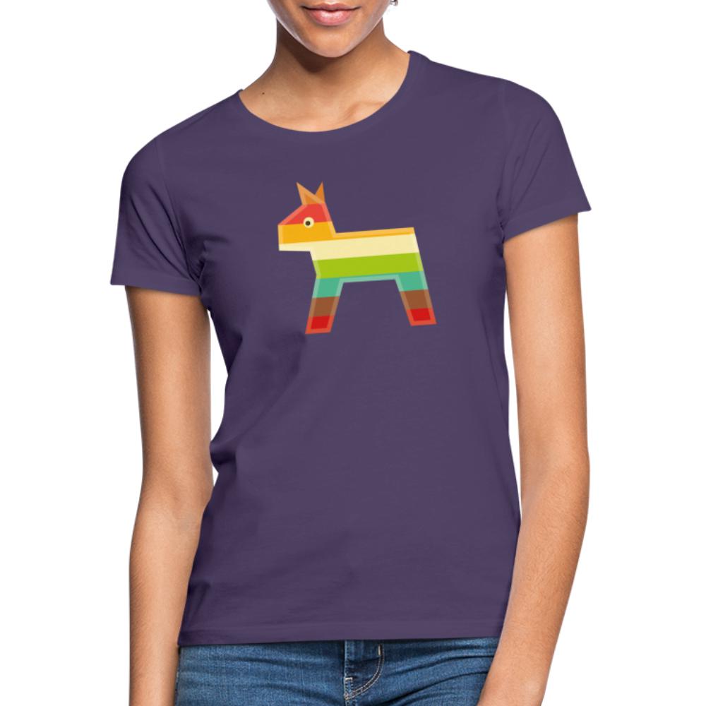 Frauen T-Shirt mit Pferd - Dunkellila