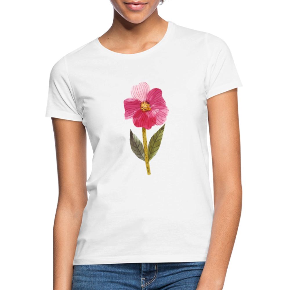 Frauen T-Shirt - blühende Blume - Weiß
