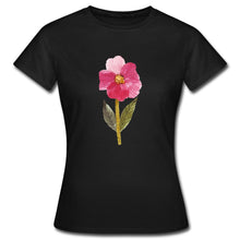 Lade das Bild in den Galerie-Viewer, Frauen T-Shirt - blühende Blume - Schwarz
