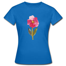 Lade das Bild in den Galerie-Viewer, Frauen T-Shirt - blühende Blume - Royalblau
