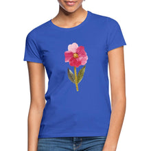 Lade das Bild in den Galerie-Viewer, Frauen T-Shirt - blühende Blume - Royalblau
