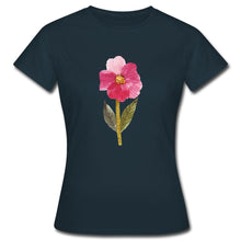 Lade das Bild in den Galerie-Viewer, Frauen T-Shirt - blühende Blume - Navy

