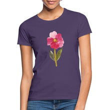 Lade das Bild in den Galerie-Viewer, Frauen T-Shirt - blühende Blume - Dunkellila
