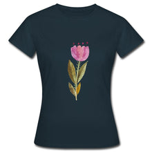 Lade das Bild in den Galerie-Viewer, Frauen T-Shirt - Blume - Navy
