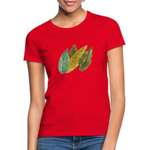 Lade das Bild in den Galerie-Viewer, Frauen T-Shirt - Blätter - Rot
