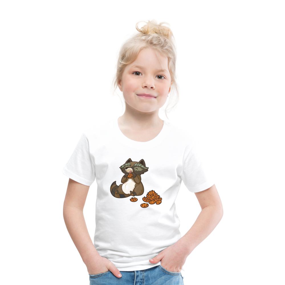 Kinder T-Shirt - Waschbär mit Keksen - Weiß