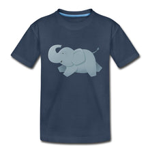 Lade das Bild in den Galerie-Viewer, Kinder T-Shirt - glücklicher Elefant - Navy
